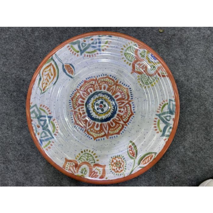 Plato Arabe DKD Home Decor Blanco Terracota 28 x 1 x 28 cm (12 Unidades) 1