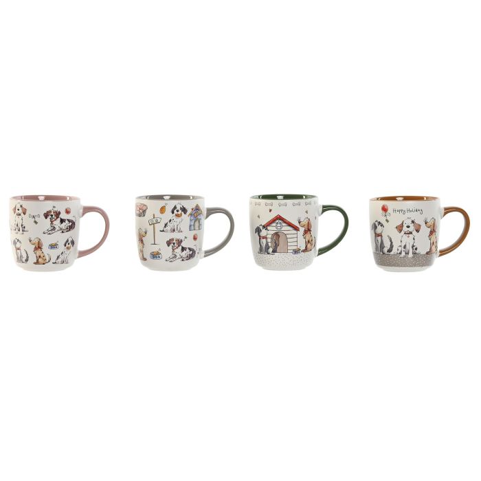 Mug Scandi DKD Home Decor Multicolor 9 x 9.3 x 13 cm (12 Unidades)