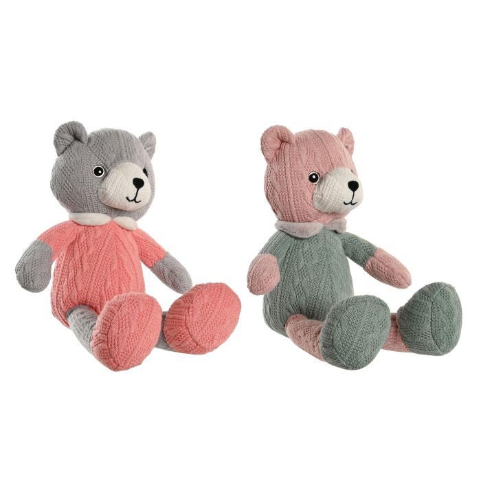 Peluche Kids DKD Home Decor Verde Menta Rosa 15 x 20 x 15 cm (12 Unidades)