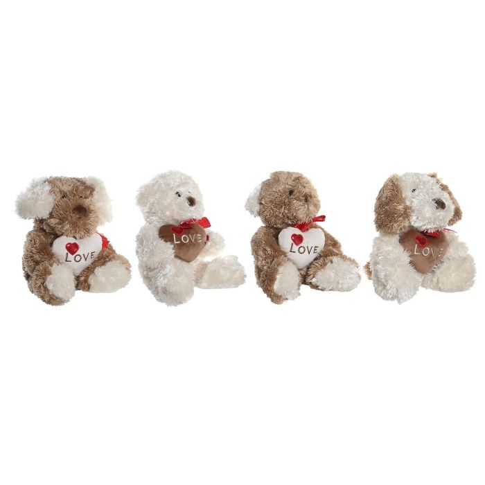 Peluche Kids DKD Home Decor Blanco Marron 20 x 25 x 20 cm (12 Unidades)