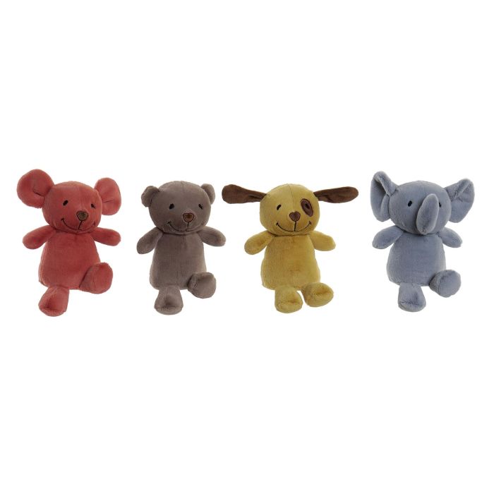 Peluche Kids DKD Home Decor Terracota Mostaza 12 x 15 x 15 cm (12 Unidades)