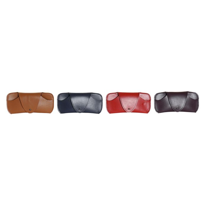 Funda Gafas  DKD Home Decor Rojo Negro 7.5 x 3 x 16.5 cm (12 Unidades)