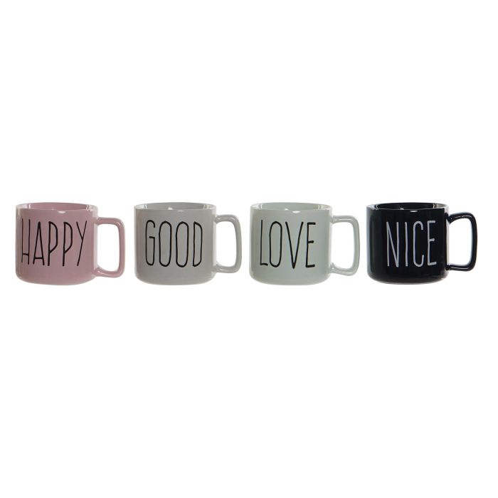 Mug Moderno DKD Home Decor Gris Rosa 8.5 x 8 x 12 cm (12 Unidades)