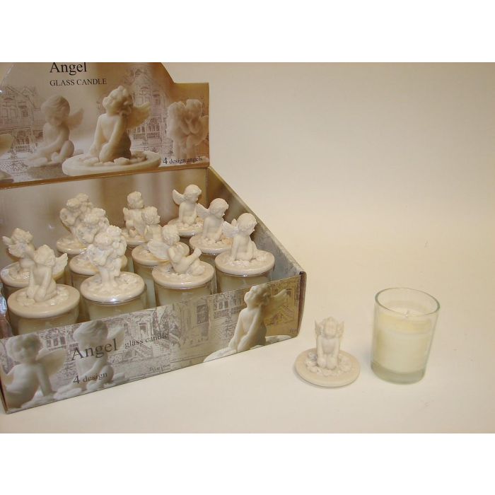 Vela Romantico DKD Home Decor Blanco 5 x 12 x 5 cm (12 Unidades)