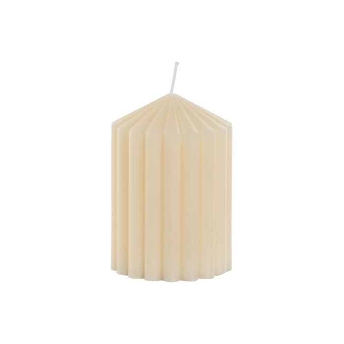 Vela Scandi DKD Home Decor Crema 7 x 10 x 7 cm (12 Unidades)