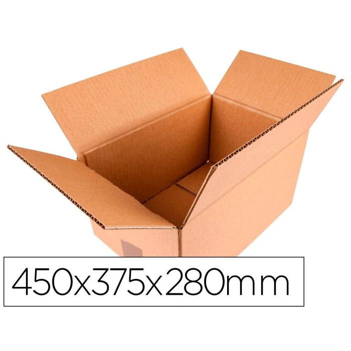 Caja Para Embalar Q-Connect Americana Ultrarresistente Carton Reciclado Canal Doble 7 mm Color Kraft 450x375x280 mm 15 unidades