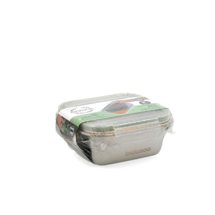 Recipiente Cuadr Hermético Acero Inox Theo Bidasoa 12,5x12,5x6 cm, 400 mL (24 Unidades) 3