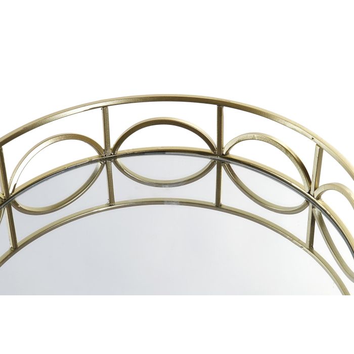 Bandeja Decoracion Glam DKD Home Decor Dorado 25 x 5 x 25 cm (2 Unidades) 1