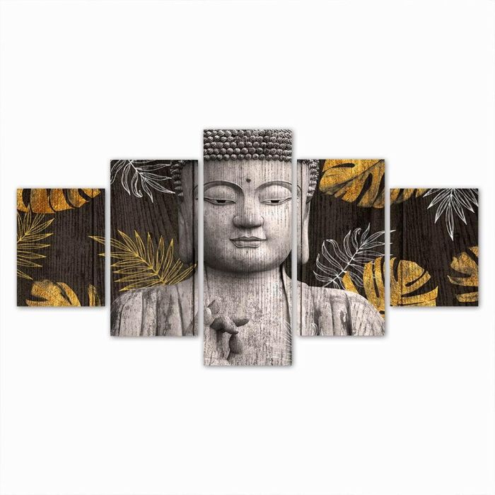 Cuadro Oriental DKD Home Decor Negro Gris 2 x 80 x 150 cm Set de 5 (2 Unidades)