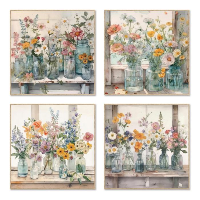 Cuadro Shabby DKD Home Decor Multicolor 2.5 x 40 x 40 cm (2 Unidades) Cuadro Shabby DKD Home Decor Multicolor 2.5 x 40 x 40 cm (2 Unidades)