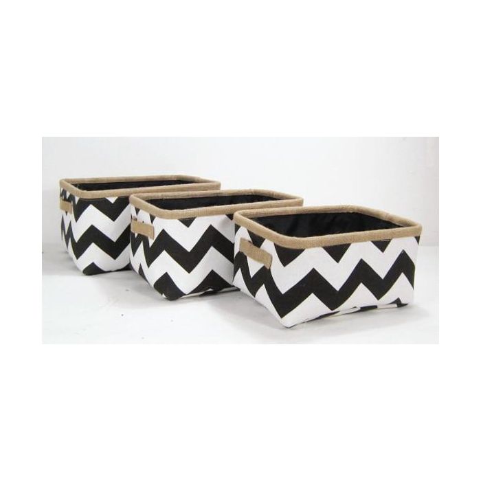 Cesta Moderno DKD Home Decor Blanco Negro 32 x 21 x 37 cm Set de 3 (2 Unidades)