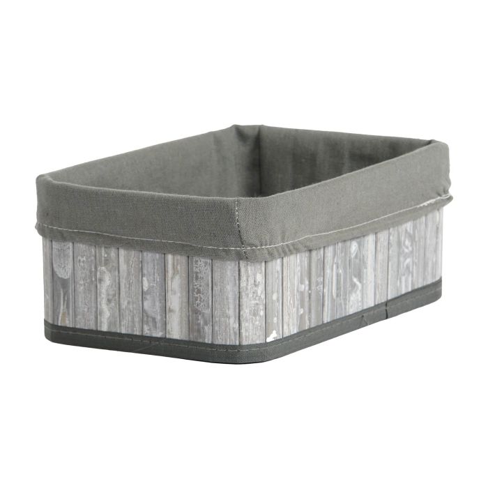 Cesta Tradicional DKD Home Decor Gris Blanco 25 x 14 x 35 cm Set de 3 (2 Unidades) 1