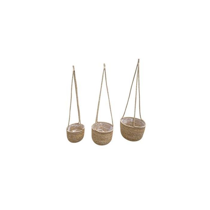 Macetero Balines DKD Home Decor Natural 23 x 88 x 23 cm Set de 3 (2 Unidades)