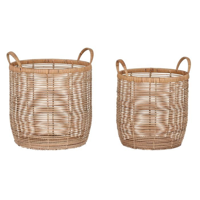 Cesta Tropical DKD Home Decor Natural 38 x 45 x 38 cm Set de 2 (2 Unidades)