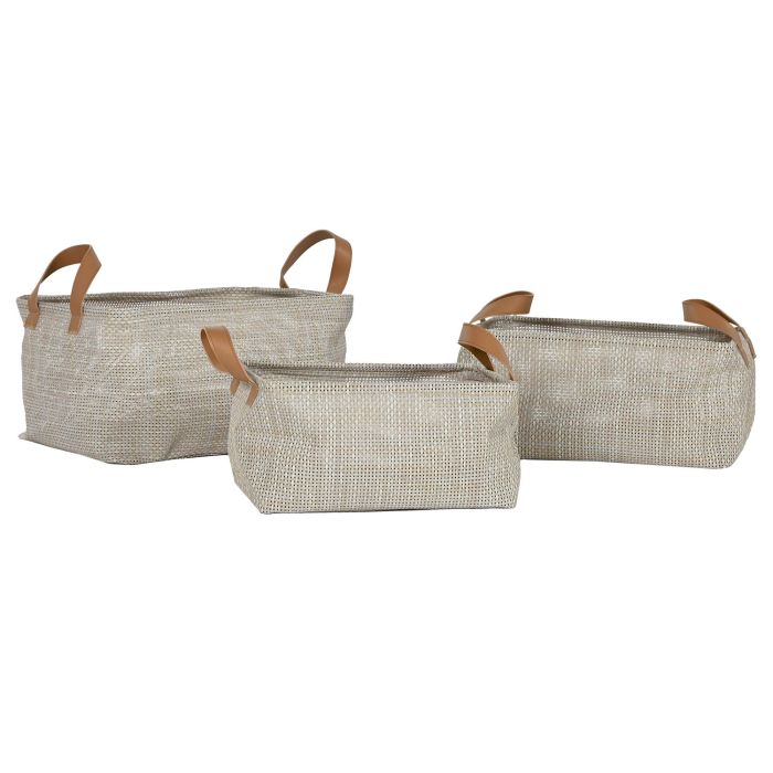 Cesta  DKD Home Decor Beige 26 x 2700 x 36 cm Set de 3 (2 Unidades) 3