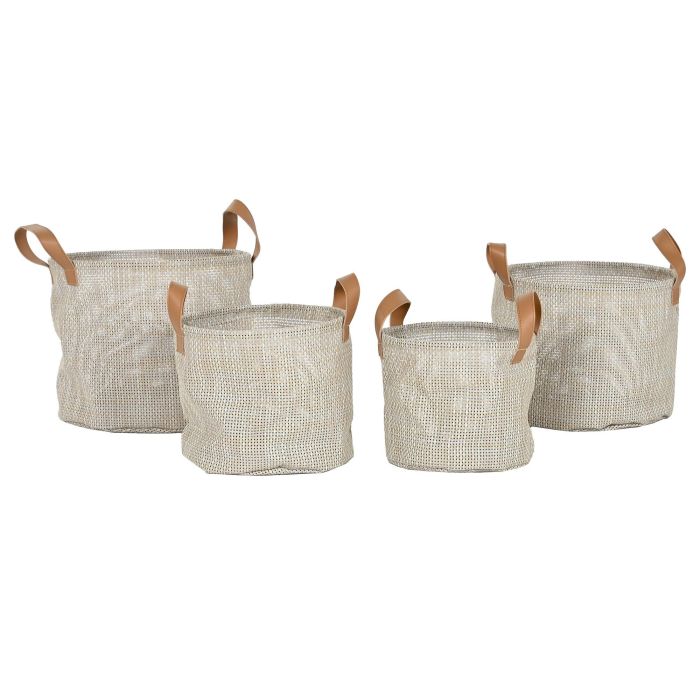 Cesta  DKD Home Decor Beige 30 x 34 x 30 cm Set de 4 (2 Unidades) 3