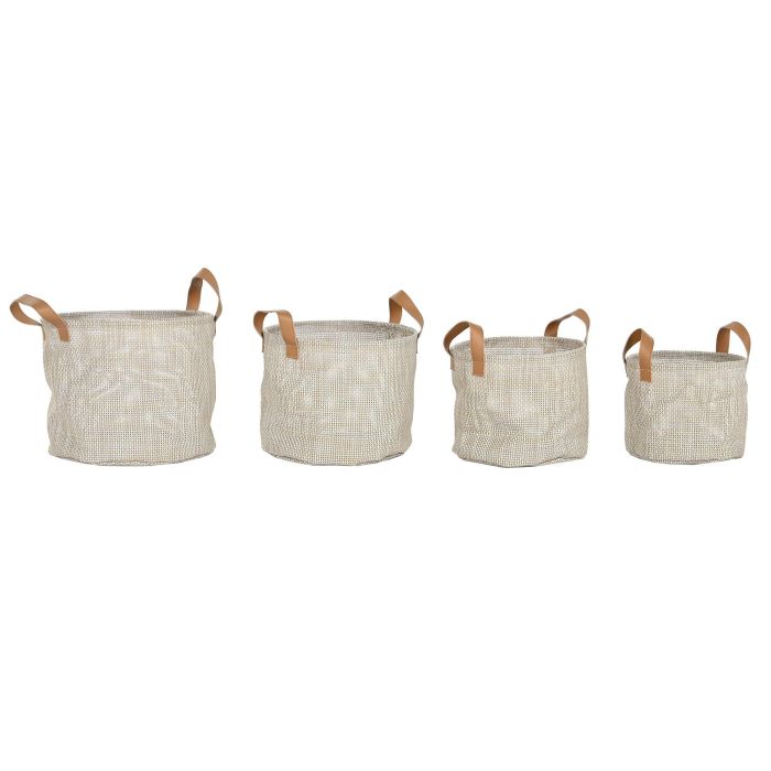 Cesta DKD Home Decor Beige 30 x 34 x 30 cm Set de 4 (2 Unidades)