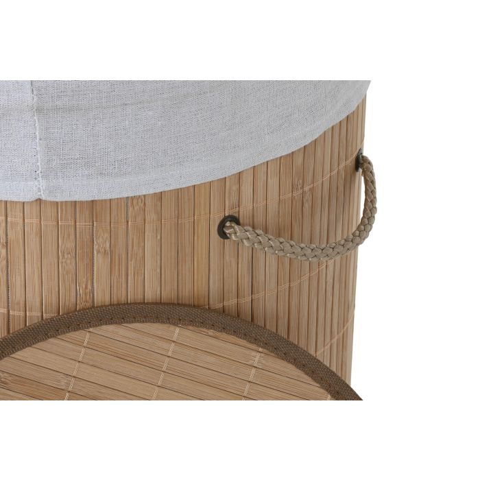 Cesta Ropa Basicos DKD Home Decor Natural Blanco 35 x 50 x 35 cm (2 Unidades) 2