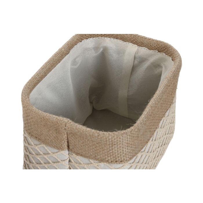 Cesta  DKD Home Decor Natural Crema 26 x 14 x 36 cm Set de 4 (2 Unidades) 2