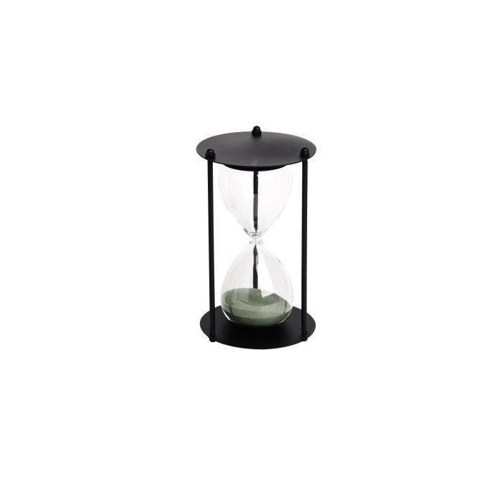 Reloj De Arena Colonial DKD Home Decor Negro Verde 10.5 x 18.5 x 10.5 cm (2 Unidades)