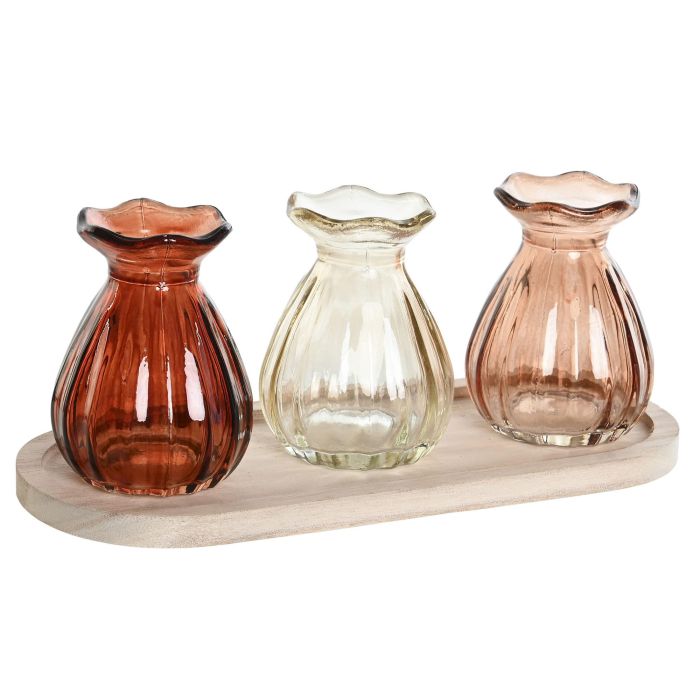 Decoracion Boho DKD Home Decor Terracota Natural 10.5 x 11 x 25 cm Set de 4 (2 Unidades)