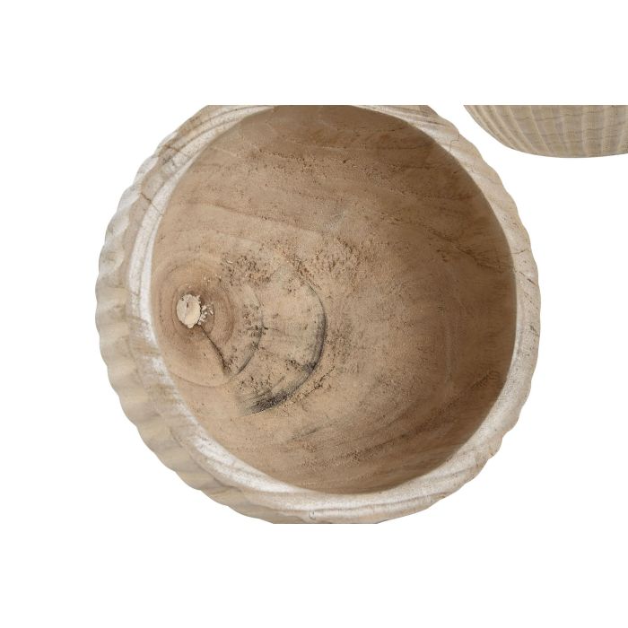 Centro Mesa Tropical DKD Home Decor Natural 29 x 17 x 29 cm Set de 3 (2 Unidades) 1