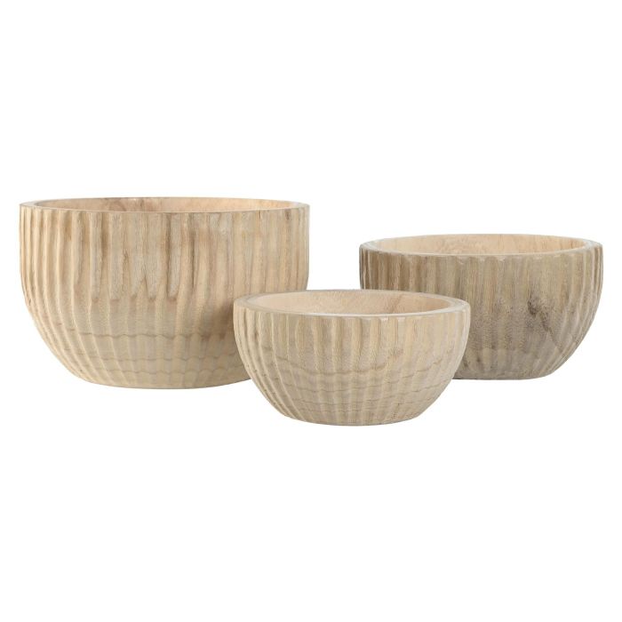 Centro Mesa Tropical DKD Home Decor Natural 29 x 17 x 29 cm Set de 3 (2 Unidades) 3