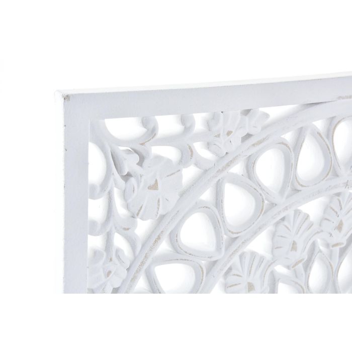 Decoracion Pared Indio DKD Home Decor Blanco 1.5 x 40 x 40 cm (2 Unidades) 1