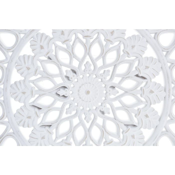 Decoracion Pared Indio DKD Home Decor Blanco 1.5 x 40 x 40 cm (2 Unidades) 2