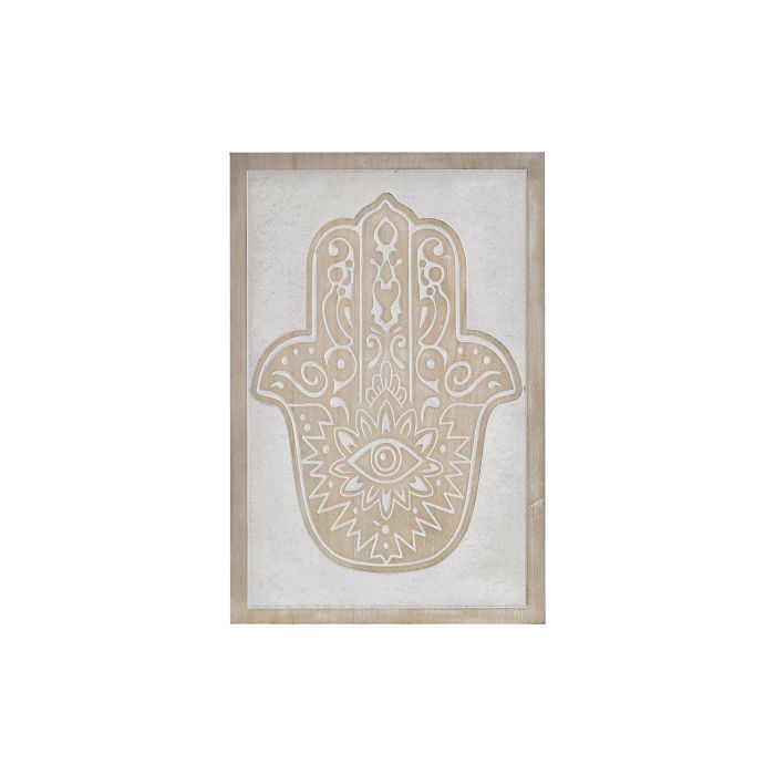 Decoracion Pared Arabe DKD Home Decor Marron Blanco 1 x 60 x 40 cm (2 Unidades)