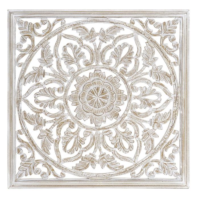 Decoracion Pared Romantico DKD Home Decor Blanco 2 x 60 x 60 cm (2 Unidades)