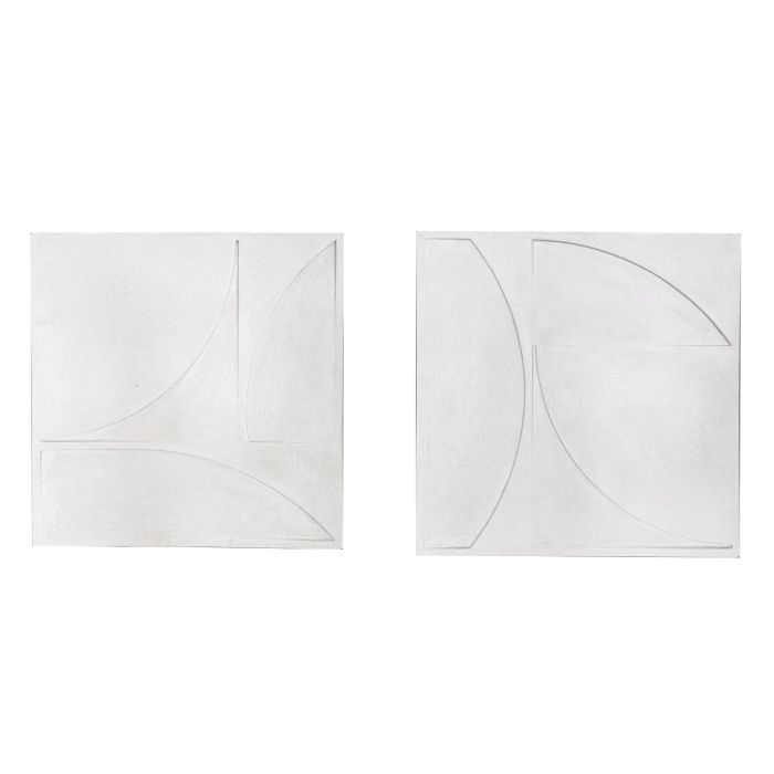 Decoracion Pared Moderno DKD Home Decor Blanco 4 x 80 x 80 cm (2 Unidades)