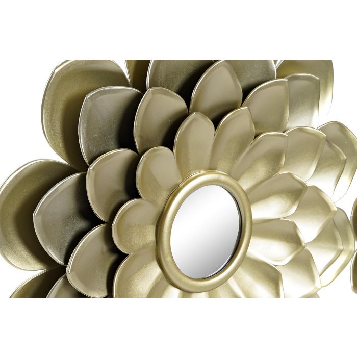 Espejo Glam DKD Home Decor Dorado Blanco 1.5 x 35 x 35 cm Set de 5 (2 Unidades) 1