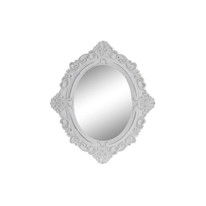 Espejo Shabby DKD Home Decor Blanco 3 x 59 x 50 cm (2 Unidades)