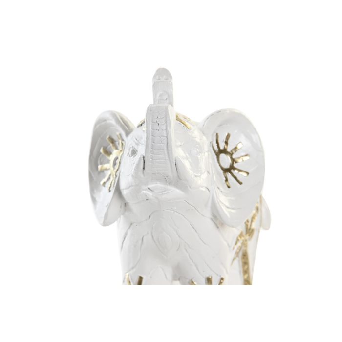 Figura Tropical DKD Home Decor Blanco Dorado 8 x 15 x 15 cm (2 Unidades) 2