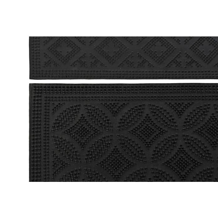 Felpudo Terraza Y Jardin DKD Home Decor Negro 40 x 0.3 x 60 cm (2 Unidades) 1