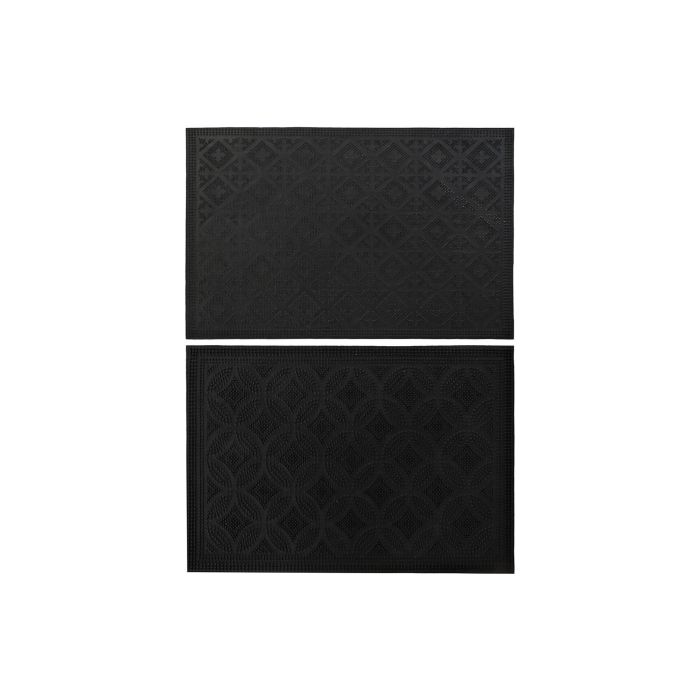 Felpudo Terraza Y Jardin DKD Home Decor Negro 40 x 0.3 x 60 cm (2 Unidades)