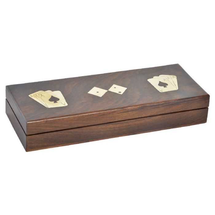 Juego Colonial DKD Home Decor Marron Oscuro Dorado 9 x 4 x 23.5 cm Set de 3 (2 Unidades)