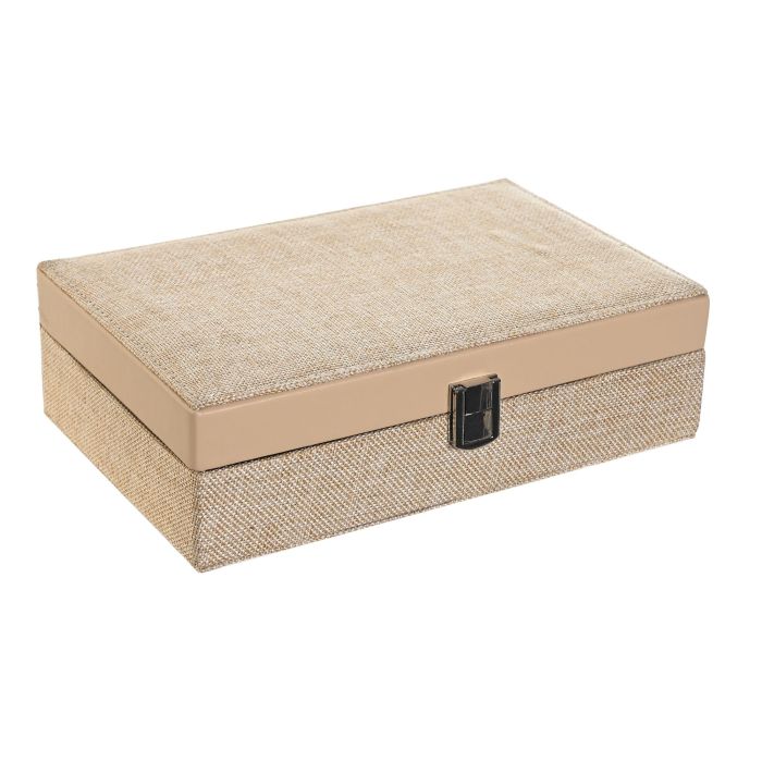 Joyero Tradicional DKD Home Decor Beige 16 x 7.5 x 25 cm (2 Unidades) 2