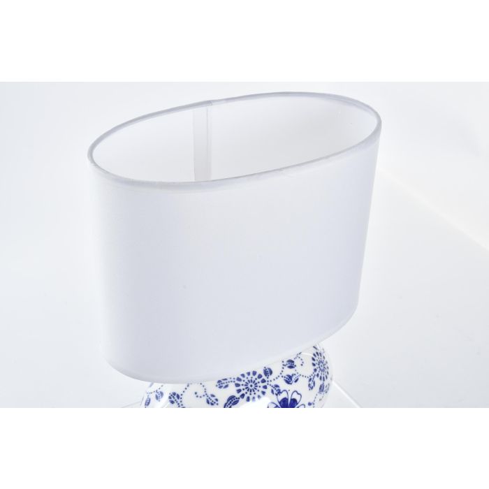 Lampara Sobremesa Shabby DKD Home Decor Blanco Azul 13 x 29 x 23 cm (2 Unidades) 3
