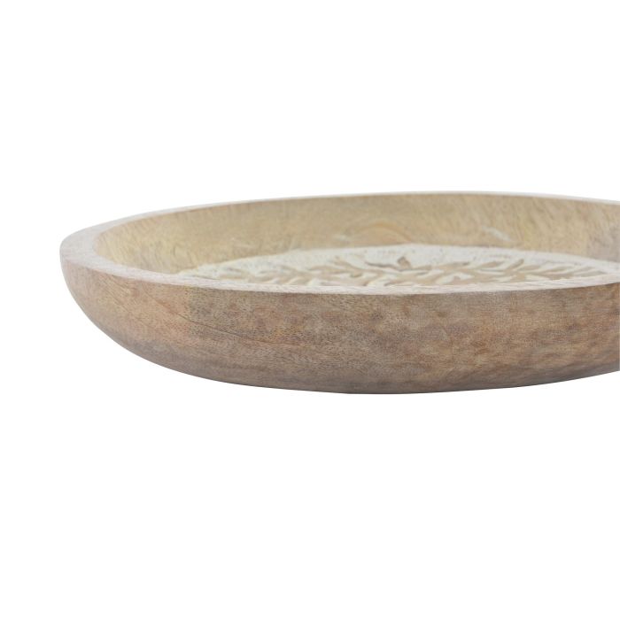 Bandeja Vaciabolsillos Indio DKD Home Decor Natural Blanco 22.5 x 4 x 22.5 cm (2 Unidades) 2