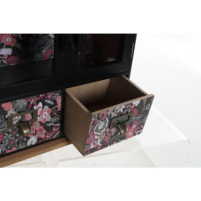Joyero Shabby DKD Home Decor Negro Rosa 12 x 35 x 30 cm (2 Unidades) 1