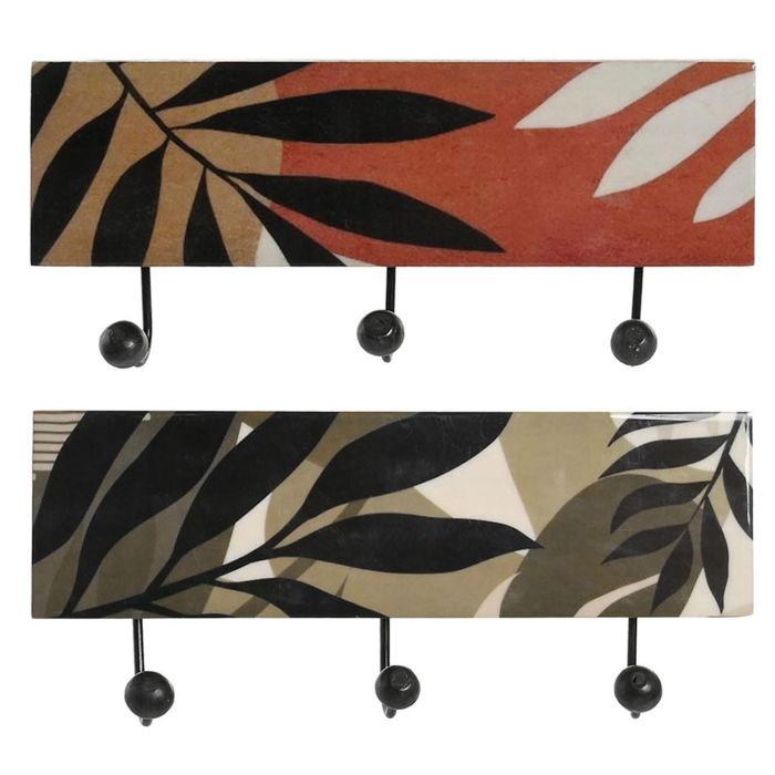 Perchero Pared Tropical DKD Home Decor Multicolor 5 x 18 x 38 cm (2 Unidades)