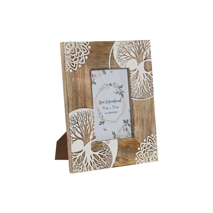 Marco Foto 10X15 Indio DKD Home Decor Blanco Natural 2 x 25 x 20 cm (2 Unidades)