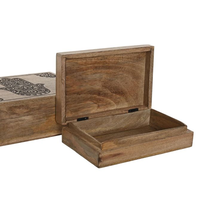 Caja Indio DKD Home Decor Natural Natural 18 x 8 x 25.5 cm Set de 2 (2 Unidades) 2