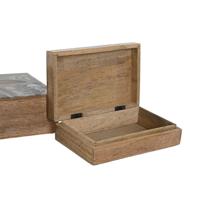 Caja Alpino DKD Home Decor Azul Natural 18 x 8 x 25.5 cm Set de 2 (2 Unidades) 2