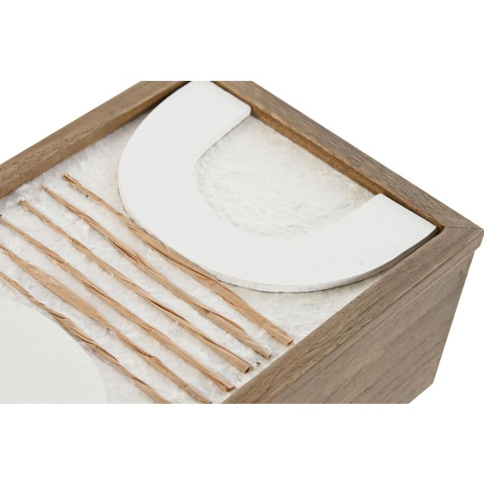 Caja Scandi DKD Home Decor Natural Blanco 13 x 8 x 22 cm (2 Unidades) 1