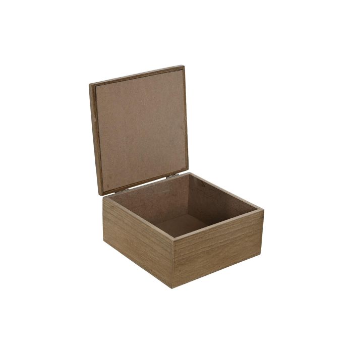 Caja Scandi DKD Home Decor Natural Blanco 16 x 8 x 16 cm (2 Unidades) 2