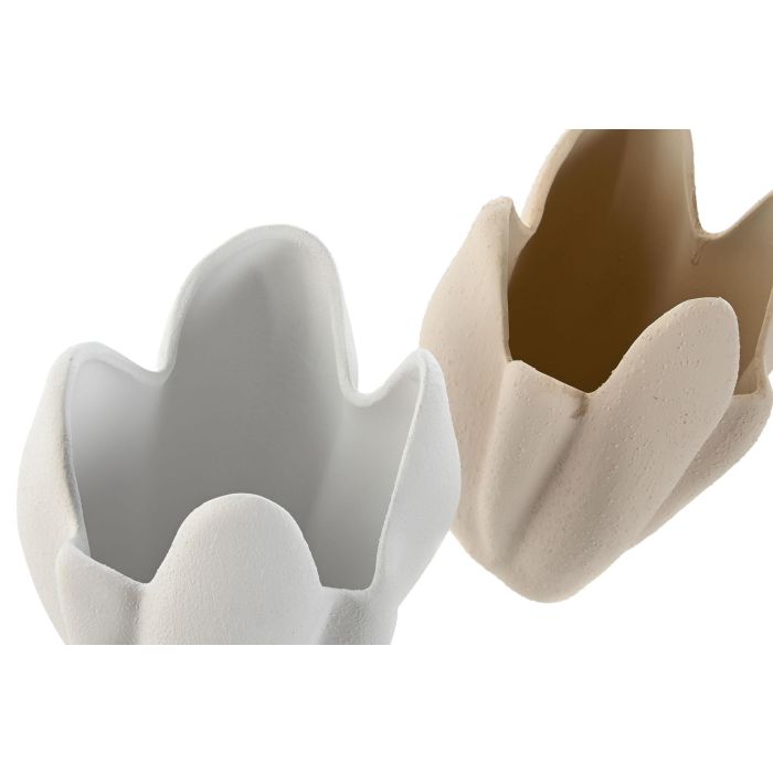 Jarron Scandi DKD Home Decor Blanco Beige 17 x 25.7 x 18 cm (2 Unidades) 1 Jarron Scandi DKD Home Decor Blanco Beige 17 x 25.7 x 18 cm (2 Unidades) 1