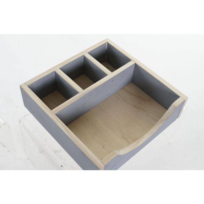 Organizador  DKD Home Decor Negro Gris 18 x 7 x 18 cm (2 Unidades) 1